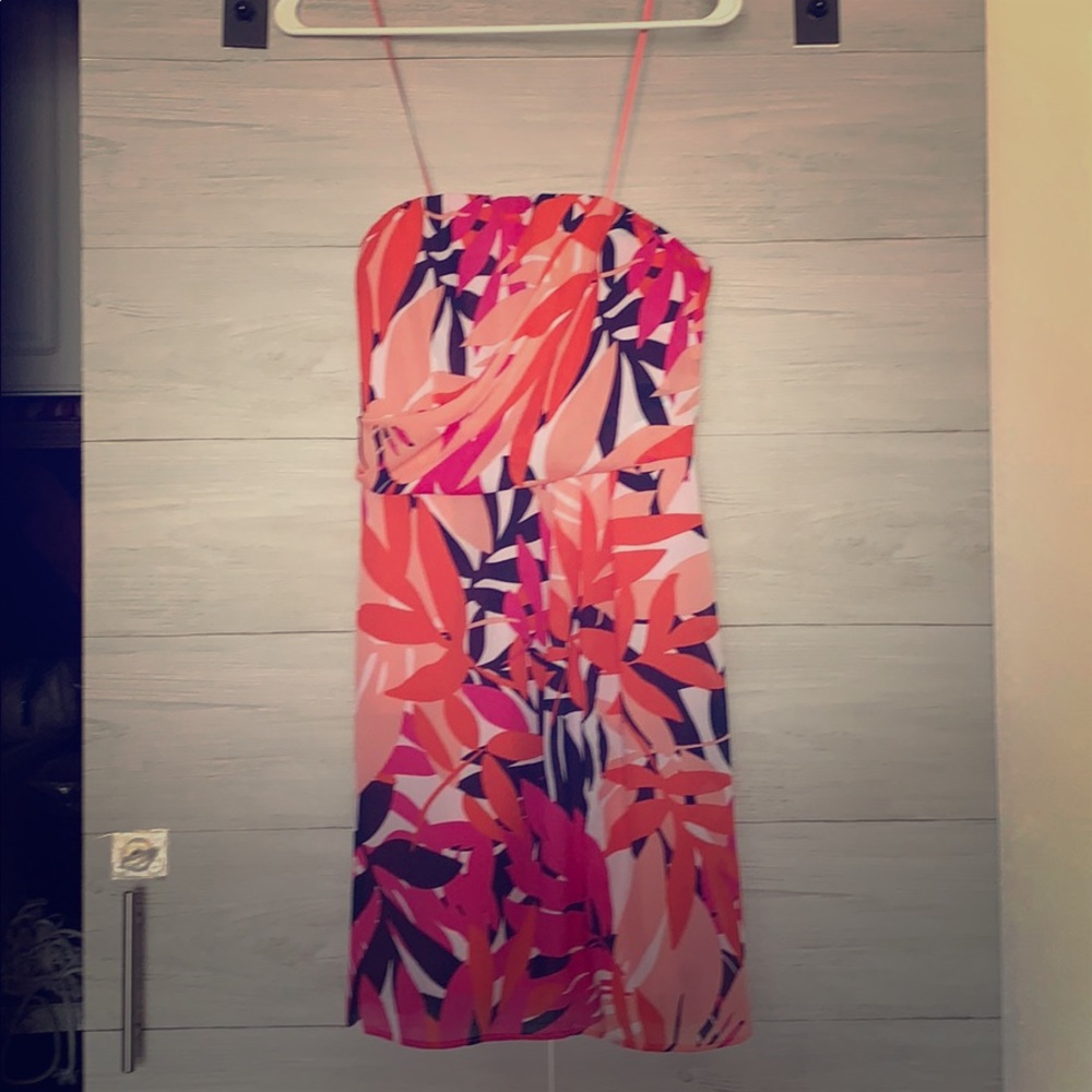 Pink and black women’s dress from Banana Republic